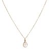 9ct Yellow Gold 0.05ct Diamond And Pearl Pendant And Chain 18"