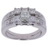 14ct White Gold 1.85ct Princess And Brilliant Cut Diamond Cluster Ring