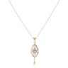 9ct Yellow Gold Amethyst and Pearl Clogau Pendant and Chain 18"