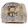 9ct Yellow Gold Cubic Zirconia Watch Strap Buckle Ring