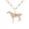 9ct Yellow Gold Horse Pendant And Chain 22"