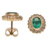 18ct Yellow Gold 0.35ct Brilliant Cut Diamond and Emerald Cluster Stud Earrings