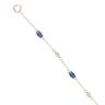 9ct White Gold 0.11ct Diamond And Created Sapphire Bracelet 7"
