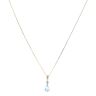 9ct Yellow Gold 0.01ct Diamond and Blue Topaz Pendant and Chain 18"