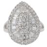 18ct White Gold 2.00ct Baguette and Brilliant Cut Cluster Ring