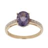 9ct Yellow Gold 0.05ct Diamond and Iolite Single Stone Ring