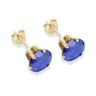 9ct Yellow Gold Tanzanite Cubic Zirconia Stud Earrings 7mm