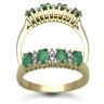 9ct Yellow Gold Diamond 0.12ct & Emerald Ring