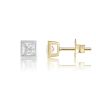9ct Yellow Gold Princess Cut Lab Grown Diamond Earrings Studs G VS And Lab Grown