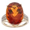 14ct Yellow Gold 0.15ct Diamond And Citrine Ring