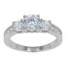 Silver Cubic Zirconia 3 Stone Ring by Icesia