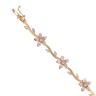 14ct Yellow and White Gold Flower Bracelet 7.5"