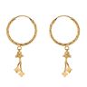 22ct Yellow Gold Star Dropper Hoop Earrings