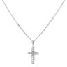 9ct White Gold Cubic Zirconia Cross Pendant and Chain 18"