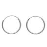 Silver Plain Hoop Earrings by Icesia