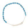 9ct Yellow Gold Blue Gemstone Bracelet 8"
