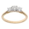 18ct Yellow Gold 0.65ct Brilliant Cut Diamond Trilogy Ring