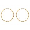 22ct Yellow Gold Faceted Hoop Earrings