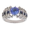 9ct White Gold 0.70ct Marquise Cut Diamond, Sapphire and Tanzanite Ring