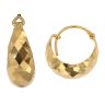 22ct Yellow Gold Faceted Basket Hoop Earrings