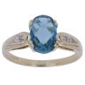 9ct Yellow Gold 0.05ct Diamond and Blue Topaz Ring