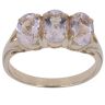 9ct Yellow Gold Pink Cubic Zirconia Three Stone Ring
