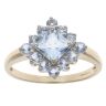 9ct Yellow Gold Aquamarine Cluster Ring