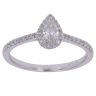 9ct White Gold 0.33ct Pear and Brilliant Cut Diamond Cluster Ring