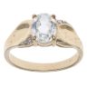9ct Yellow Gold 0.02ct Diamond and Blue Gemstone Single Stone Ring