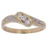 18ct Yellow Gold 0.22ct Brilliant Cut Diamond Twist Trilogy Ring