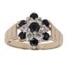 9ct Yellow Gold Sapphire and Cubic Zirconia Cluster Ring