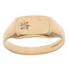 9ct Yellow Gold 0.01ct Diamond Signet Ring