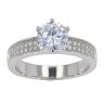 Silver Cubic Zirconia Solitaire Shoulders Ring by Icesia