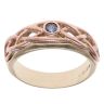 9ct Yellow and Rose Gold Blue Gemstone Annwyl Ring