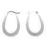 Silver Greek Key Creole Earrings By Icesia
