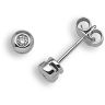 9ct White Gold 0.10ct Diamond Rubover Earrings