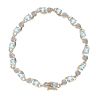 9ct Yellow Gold 0.05ct Diamond And Blue Topaz Bracelet 7"