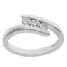 18ct White Gold 0.33ct Brilliant Cut Diamond Trilogy Ring