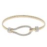 9ct Yellow Gold Cubic Zirconia Twist Patterned Hinged Bangle