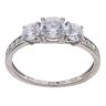 9ct White Gold Cubic Zirconia Three Stone Ring