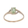 9ct Yellow Gold 0.05ct Diamond and Green Gemstone Ring