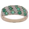 9ct Yellow Gold 0.05ct Diamond And Emerald Cluster Ring
