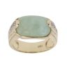 9ct Yellow Gold 0.10ct Diamond and Jade Single Stone Ring