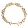 9ct Yellow Gold Patterned Stars and Bars Bracelet 8.5"