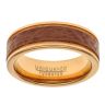 Unique & Co Tungsten And Carbide Rose And Brown Wedding Ring