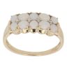 9ct Yellow Gold 0.02ct Diamond and Opal Two Row Ring