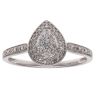 9ct White Gold 0.20ct Brilliant and Single Cut Diamond Cluster Ring