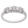 18ct White Gold 1.00ct Brilliant Cut Diamond Trilogy Ring