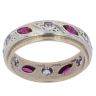 9ct Yellow And White Gold Ruby and Cubic Zirconia Eternity Ring