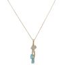 9ct Yellow Gold 0.02ct Diamond and Blue Gemstone Pendant and Chain 18"